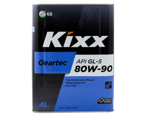 Масло трансмиссионное Kixx GEARTEC 80w-90 API GL-5 4л. KIXX L298344TE1