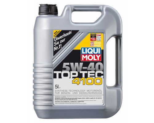 Масло моторное Liqui Moly "Top Tec 4100", НС-синтетическое, 5W-40, 5 л Liqui Moly 7501