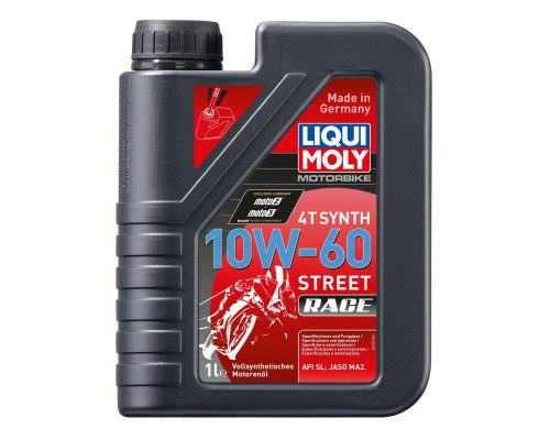Масло моторное Liqui Moly "Motorbike 4T Synth Street Race", синтетическое, 10W-60, 1 л Liqui Moly 1525