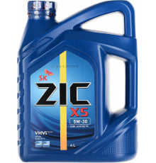 Масло моторное ZIC X5, полусинтетическое, класс вязкости 5W-30, API SN, 4 л. 162621 ZIC 162621