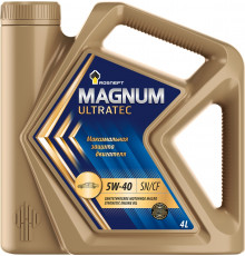 Масло моторное Роснефть "Magnum Ultratec", синтетическое, API SN, CF, 5W-40, 4 л Роснефть 40815442