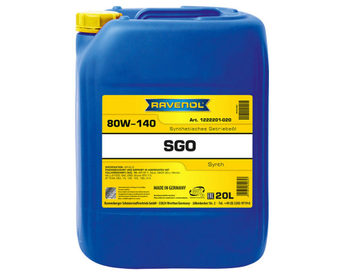 Трансмиссионное масло RAVENOL Getriebeoel SGO SAE 80W-140 (20л) RAVENOL 1222201-020-01-999