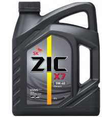 Масло моторное "ZIC" X7, синтетическое, класс вязкости 5W-40, API SN/SF, 4 л. 162662 ZIC 162662