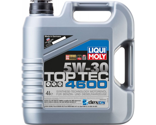 Моторное масло Liqui Moly "Top Tec", нс-синтетическое, класс вязкости 5W-30, 4 л Liqui Moly 3763