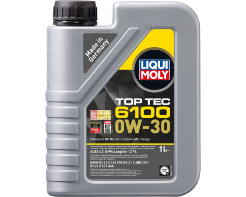 Моторное масло Liqui Moly "Top Tec", нс-синтетическое, класс вязкости 0W-30, 1 л Liqui Moly 20777