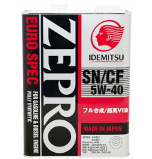 Масло моторное IDEMITSU ZEPRO EURO SPEC, синтетическое, SAE 5W-40, API SN/CF, 4 л IDEMITSU 1849004