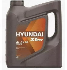 HYUNDAI XTEER GEAR OIL GL-5 LSD 80W-90 Масло трансмиссионное (пластик/Корея) (4L) Hyundai XTeer 1041423