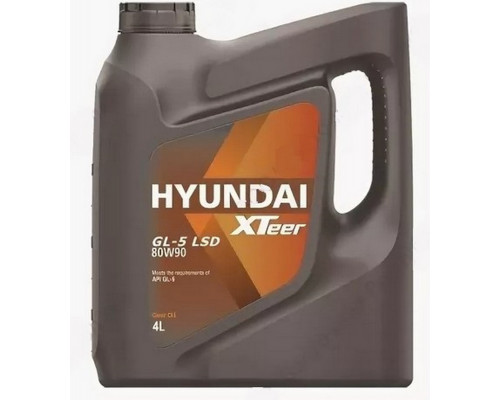 HYUNDAI XTEER GEAR OIL GL-5 LSD 80W-90 Масло трансмиссионное (пластик/Корея) (4L) Hyundai XTeer 1041423