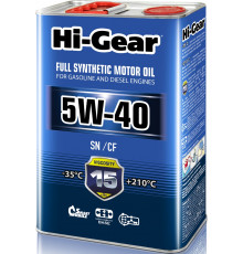 Моторное масло Hi-Gear, синтетическое, 5W-40, HG0544, 4 л Hi-Gear HG0544