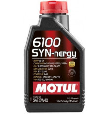 Масло моторное Motul 6100 Syn-Nergy SAE, синтетическое, 5W-40, SL/CF, 1 л MOTUL 107975