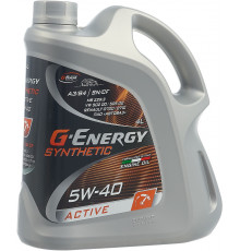 Моторное масло G-Energy Synthetic Active, 253142410, синтетическое, 5W-40, API SN/CF, ACEA A3/B4, 4 л G-Energy 253142410