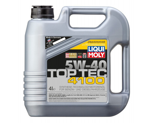 Масло моторное Liqui Moly "Top Tec 4100", НС-синтетическое, 5W-40, 4 л Liqui Moly 7547