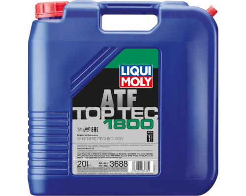Трансмиссионное масло Liqui Moly Top Tec ATF 1800, НС-синтетическое, для АКПП, 3688, 20 л Liqui Moly 3688